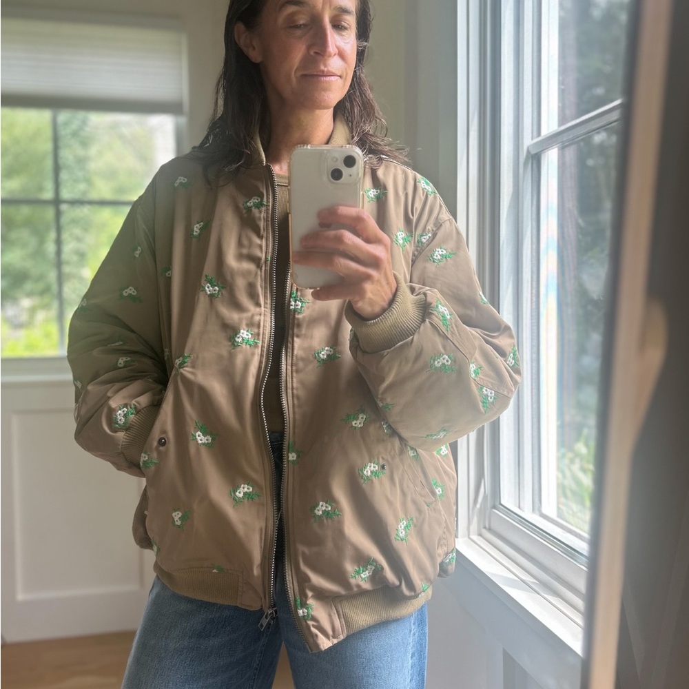 Clare V X Monoprix Tan Bomber Jacket